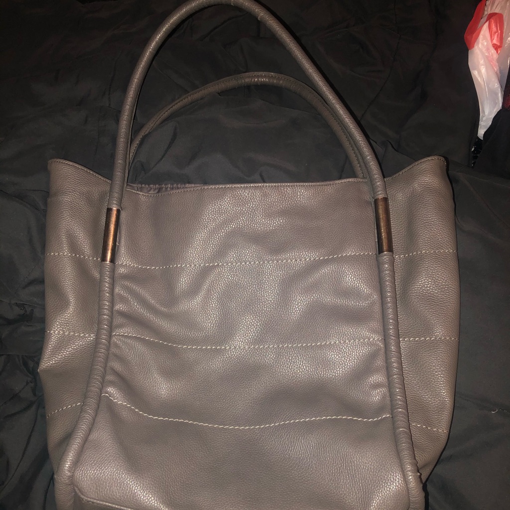 Neiman Marcus Grey Leather Purse